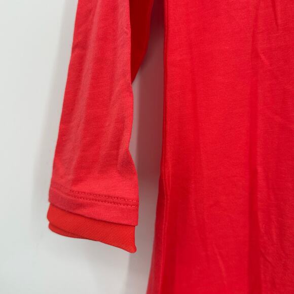 LOGO by Lori Goldstein Coral Jersey Tunic w/ Layered Satin Chiffon Hem 2XSP - Picture 6 of 8